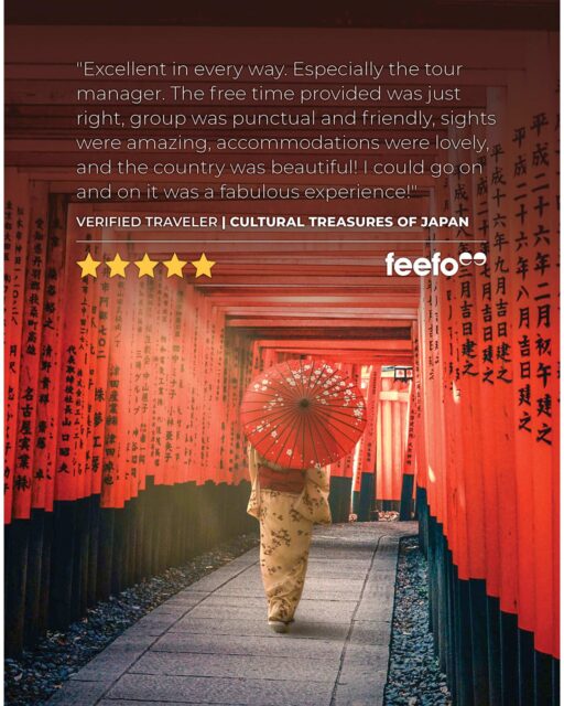 Unforgettable moments in Japan from the Collette travelers themselves. 🌏 

"Excellent in every way. Especially the tour manager. The free time provided was just right, group was punctual and friendly, sights were amazing, accommodations were lovely, and the country was beautiful! I could go on and on it was a fabulous experience!"
— Traveler on Cultural Treasures of Japan

Want to check Japan off your bucket list? Reach out vacations@worldtravelservice.com to learn more about the Japan tours Collette offers.