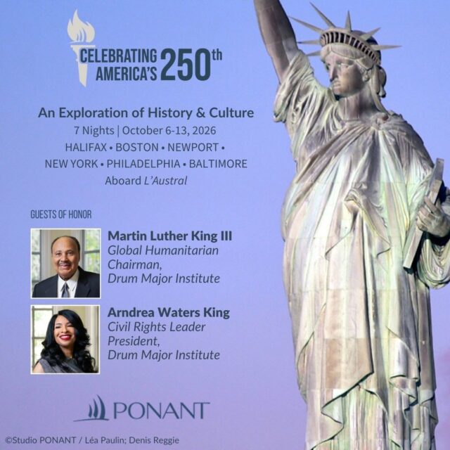 2026 marks the 250th anniversary of the signing of the U.S. Declaration of Independence, and PONANT EXPLORATIONS have put together a special voyage to celebrate. Join two esteemed guests to explore American history through a diverse lens that honors the cultural tapestry and contributions of all peoples who have shaped it.

Contact me today to learn more and book your spot!