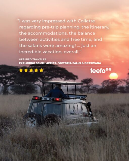 When you experience Africa with Collette, all the details are covered — so you can simply soak in all that wonder.

Big 5. Winelands. Sundowners. If you're ready to experience the Africa of your dreams, reach out to me at vacations@worldtravelservice.com today!