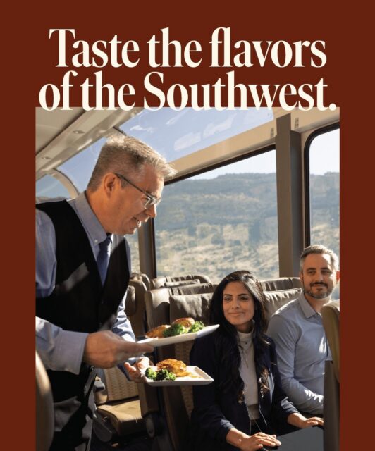 ✨ Picture yourself savoring flavors of the American Southwest as you glide past towering red rock cliffs and sweeping desert views. Every Canyon Spirit journey includes delicious locally-inspired dishes and snacks — making every mile as memorable as the scenery.

Who’s on your dream travel list for an adventure like this?🚂✨
#CanyonSpirit #TrainTravel #AmericanSouthwest #BucketListTrip #ScenicTrain #TravelInspiration #RailJourney #ExploreAmerica #DesertVibes