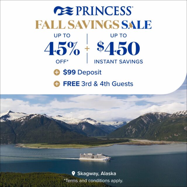 Fall is in the air, and with it comes a bounty of new opportunities, fresh perspectives and incredible savings — making it the perfect time to start mapping out your next grand adventure. For a limited time enjoy up to 45% off fares, up to $450 instant savings, $99 deposits and FREE 3rd and 4th guests on select voyages (taxes & fees apply). Reserve your escape today and embrace the excitement of what’s ahead.
#princesscruises #travel #travelagency #vacation #worldtravelservice