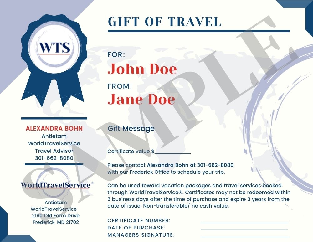 Gift Certificate Sample